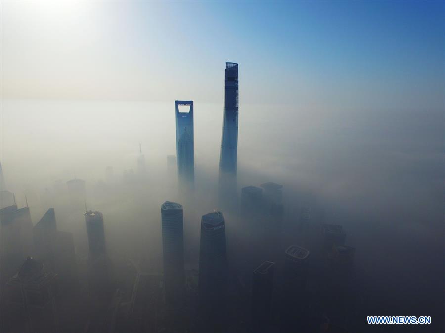 Shanghai shrouded by heavy fog