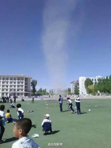Dust devil lifts child high in the air