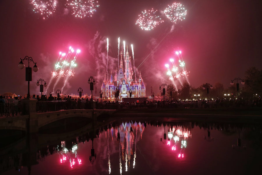 Fireworks light up Shanghai Disneyland