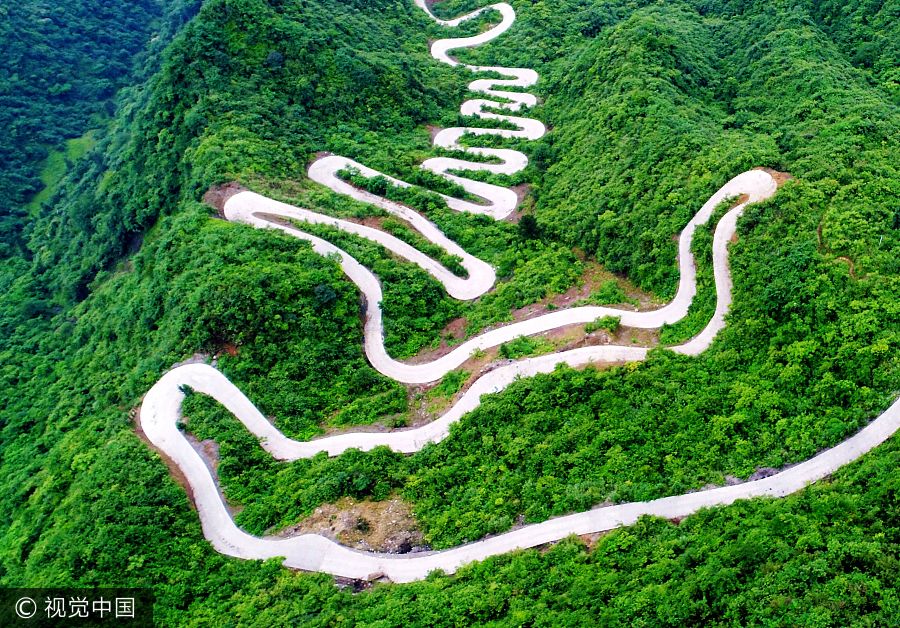 Stunning winding roads of China