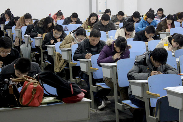 Record number of hopefuls sit annual civil service exam