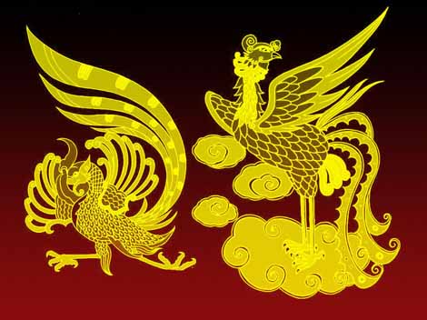Chinese phoenix - auspicious bird rising from ashes