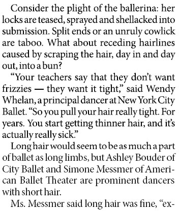 Rebellious ballerinas cut a long tradition short