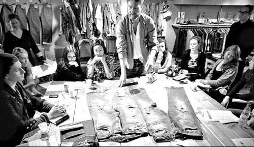 School of jeans makers in a capital of denim