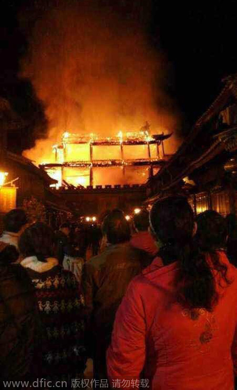 600-year-old Ming Dynasty tower destroyed by fire in Yunnan