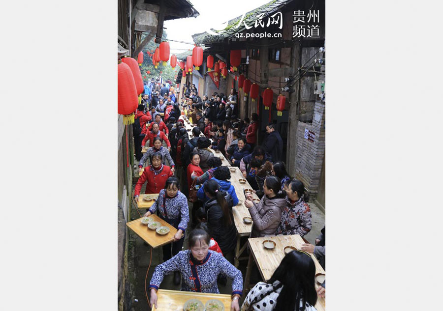 'Long Street Banquet' in Datong ancient town