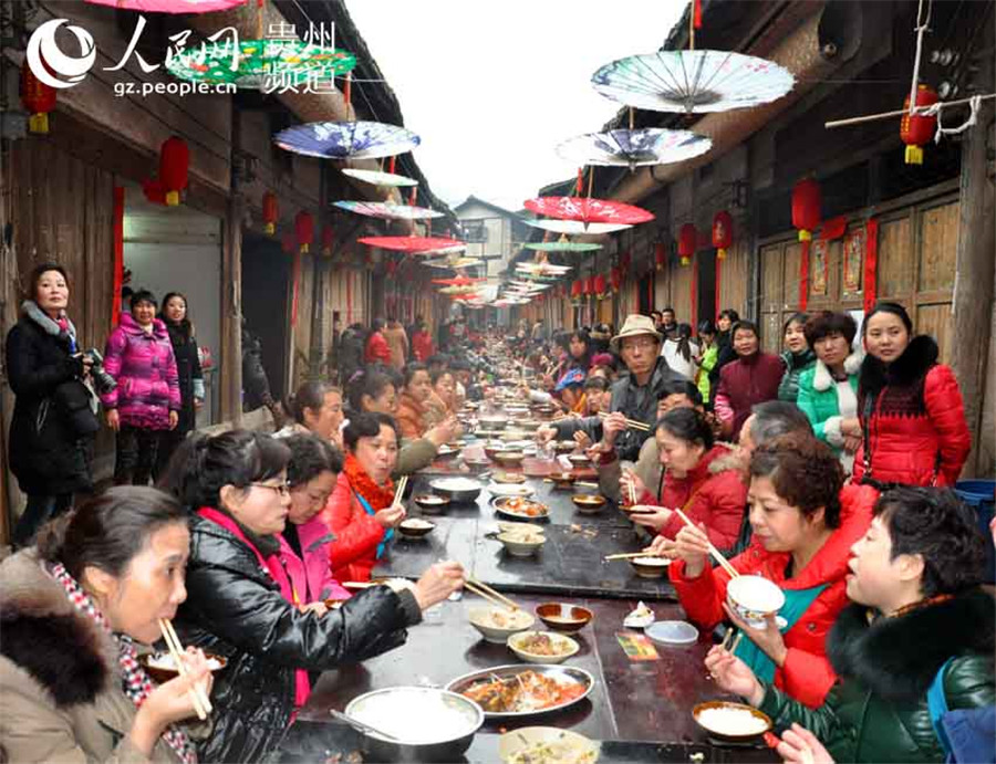 'Long Street Banquet' in Datong ancient town