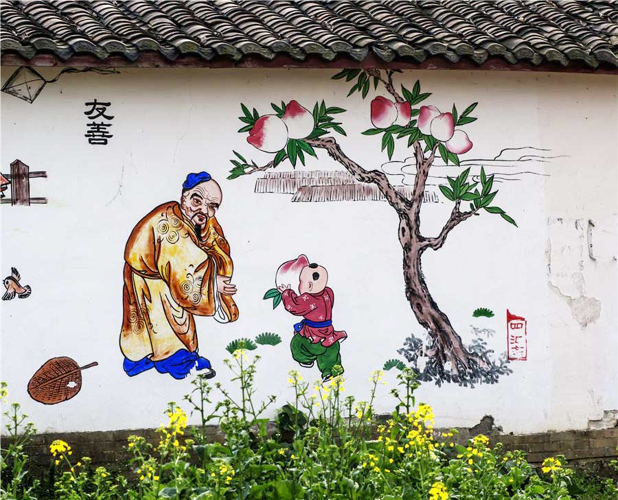 New Year paintings decorate cottage walls in spring