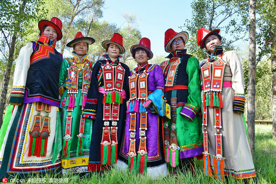 Traditional dresses for Yugur women