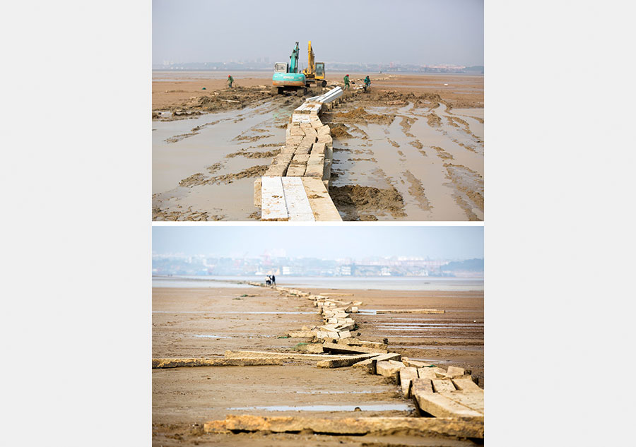 Bridge of Ming Dynasty under major repair, E China