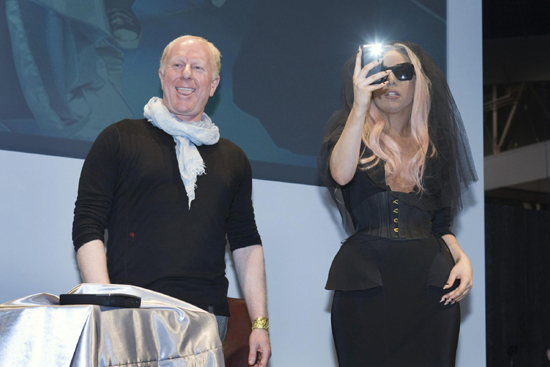 Lady Gaga introduces her Grey Label products during the 2011 CES