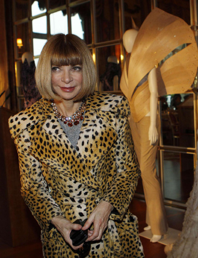 Anna Wintour arrives for an event to promote Alexander McQueen's work