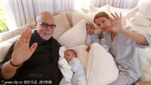 Celine Dion shows off her twin sons