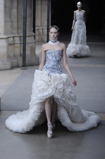 Alexander McQueen fashion collection show during Paris Fashion Week