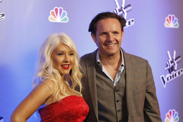 Singer Christina Aguilera promotes television series 'The Voice'