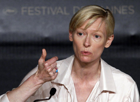 Swinton talks blood, birth and tomatoes in Cannes