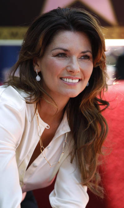 Canadian country singer Shania Twain unveils her star on the Walk of Fame