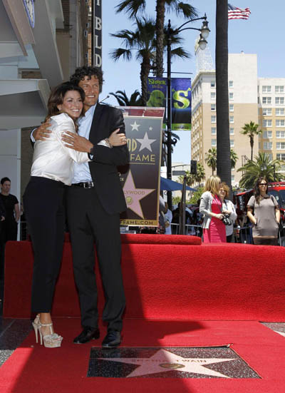 Canadian country singer Shania Twain unveils her star on the Walk of Fame