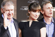 Film 'Cowboys and Aliens' premieres at O2 Arena in London