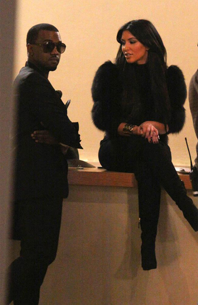 Kim and Kanye 'spend night together'