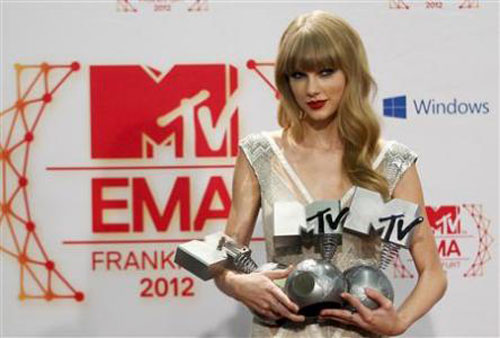 Swift, Bieber win three apiece at MTV Europe awards