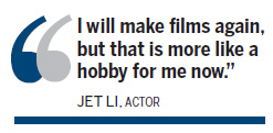 Jet Li shifts focus to charity, tai chi