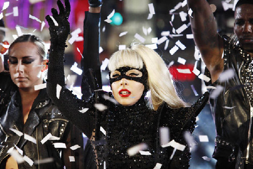 Lady Gaga performs during New Year's Eve celebrations in Times Square