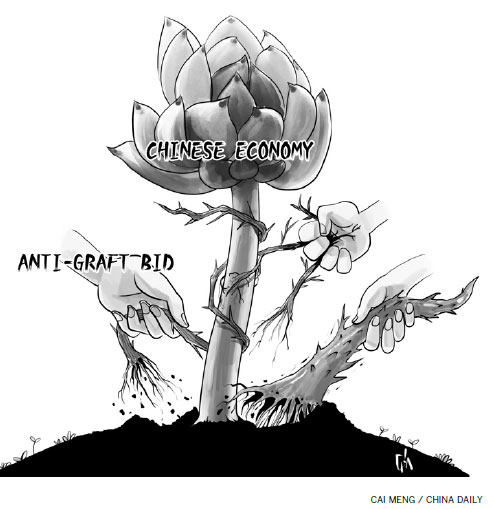 anti-graft storm propels growth in long run