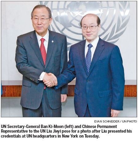 China's new UN envoy takes seat amid Syrian turmoil