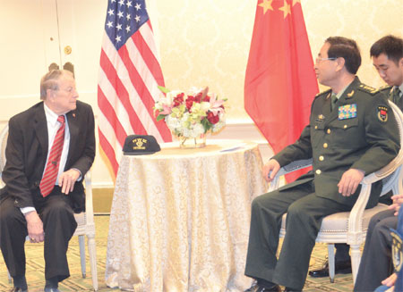 China's top brass visits US military