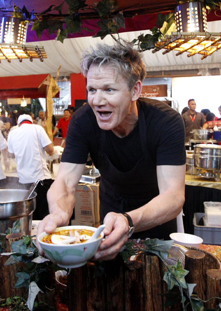 British celebrity chef Gordon Ramsay in Singapore