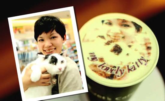Taiwan coffee shop prints lovers' photos on latte froth