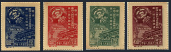 Admiring festive lanterns on stamps