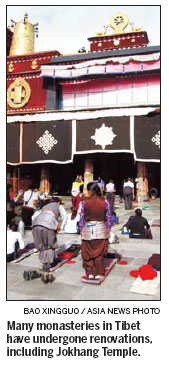 Massive renovations of temples bring TV to Jokhang