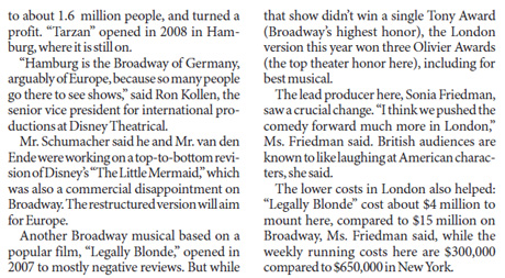 Broadway flops enjoy a future: Troubled musicals repaired in Europe