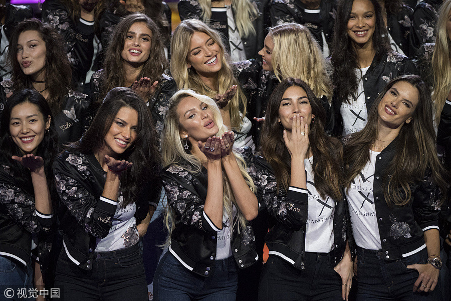Victoria's Secret models gather before big show