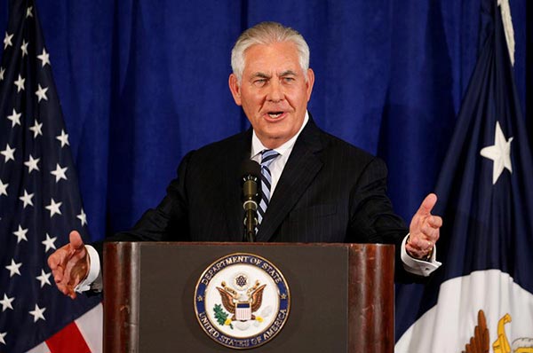 Reason must prevail during Tillerson's talks