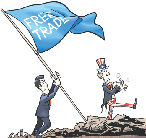 China can take free trade baton from US
