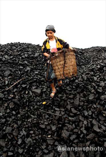 Collecting coal dregs for next semester