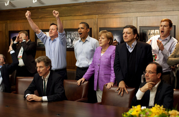 G8 leaders watch Champions League