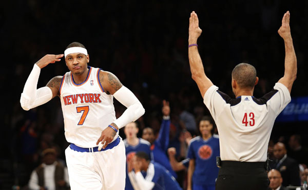 Anthony flourishes as Knicks roar past Lakers[1]|chinadaily.com.cn