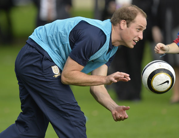 A football match hosted at Buckingham Palace