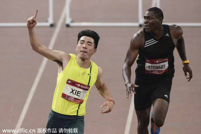 Hurdler Xie takes second title in IAAF China meet