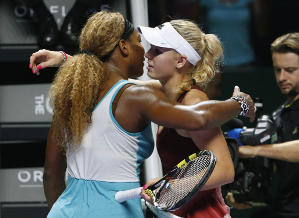 Williams beats Wozniacki to reach champs final