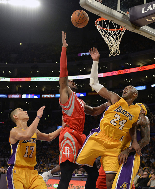 Rockets spoil Lakers' opener in 108-90 rout