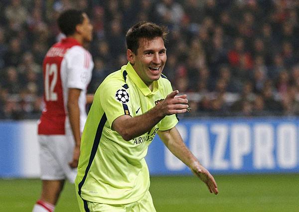 Messi equals Raul's Champions League scoring record