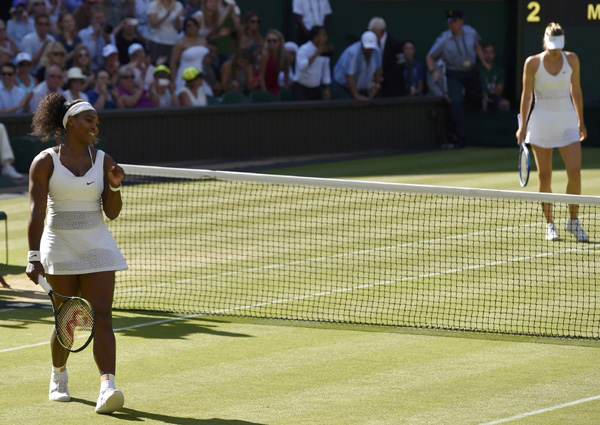 Williams routs Sharapova, faces Muguruza in Wimbledon final
