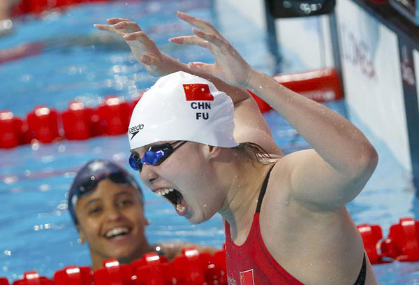 China's Fu wins 50m backstroke as Chinese swimming shows strength at Kazan worlds