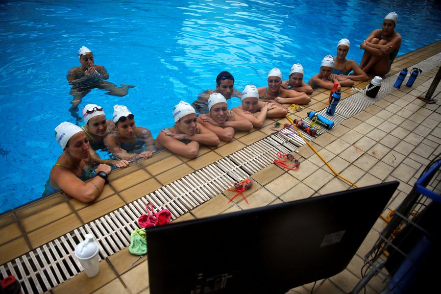 Synchronized swimmers hope for hometown success in Brazil