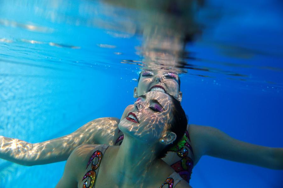 Synchronized swimmers hope for hometown success in Brazil